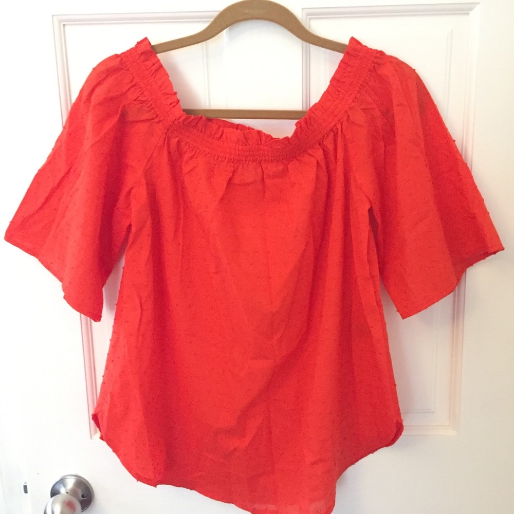 H&M red off the shoulder top